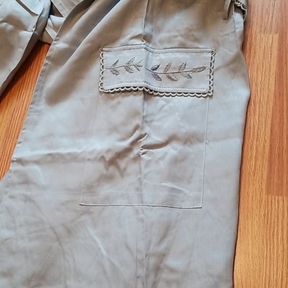 Frost Gray Embroidered Belted Trench Jacket - Picture 7 of 11